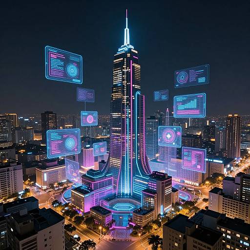 Imaginative Sci-Fi Neon Cityscapes