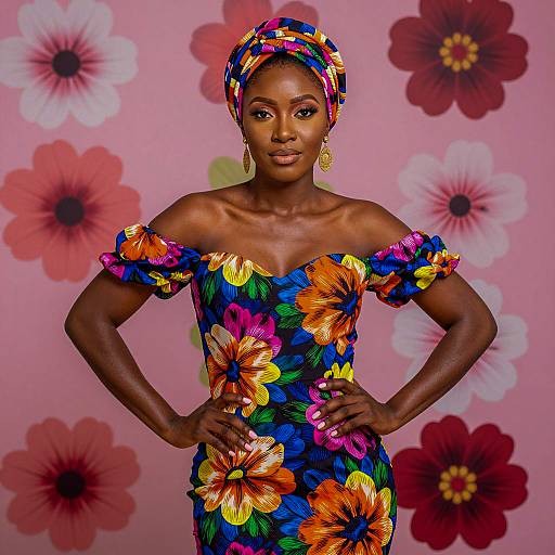 Vibrant Portrait of a Stylish Black Woman