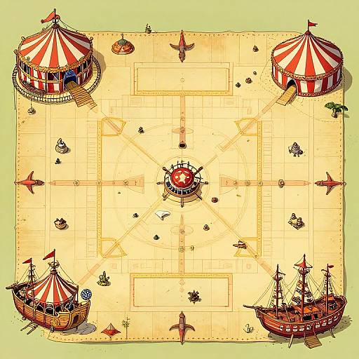 Cinnamon Carnival Circus Pirate Ship Map