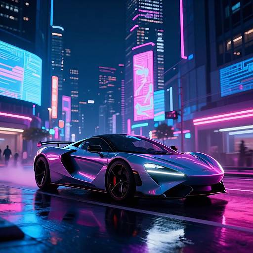 Futuristic Cyberpunk Sports Car Scene