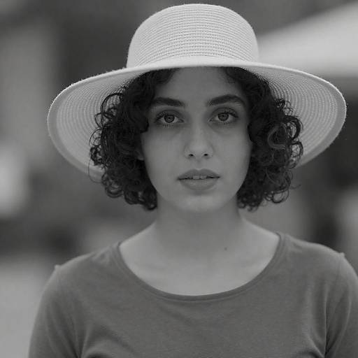 Elegant Woman in Wide-Brimmed Hat