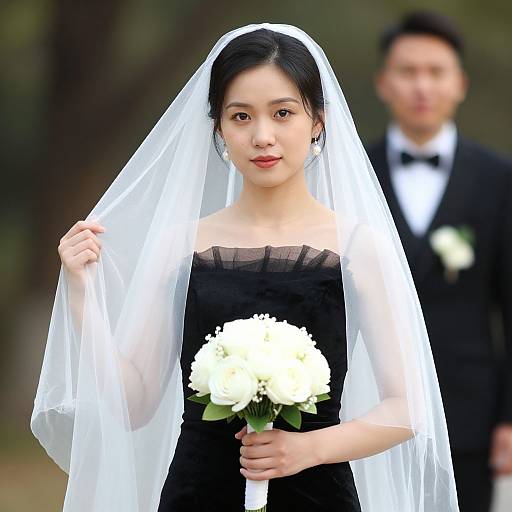 Elegant Black Bridal Crossdressing Portrait