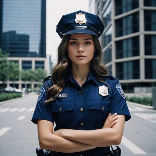 Confident Policewoman in Urban Setting