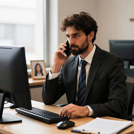 Serious Businessman in Office Setting