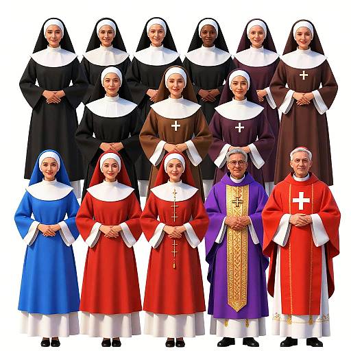 Diverse Religious Figures in Costume