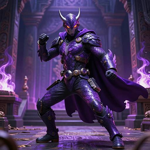 Purple Tech-Organic Superhero Costume