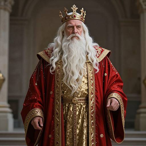 Regal Elderly King in Opulent Attire