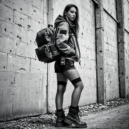 Rugged Woman in Biker Fashion Shot