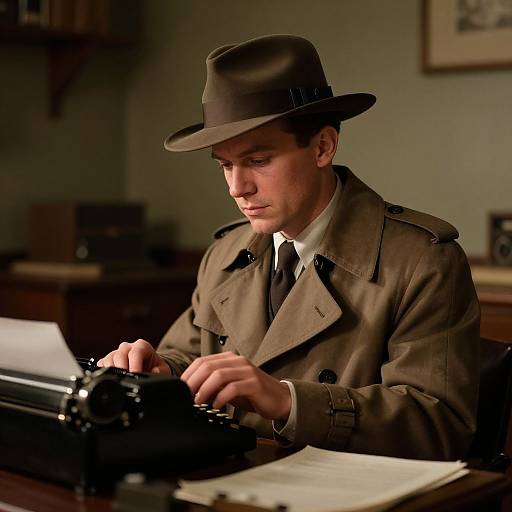 1940s Private Investigator in Office