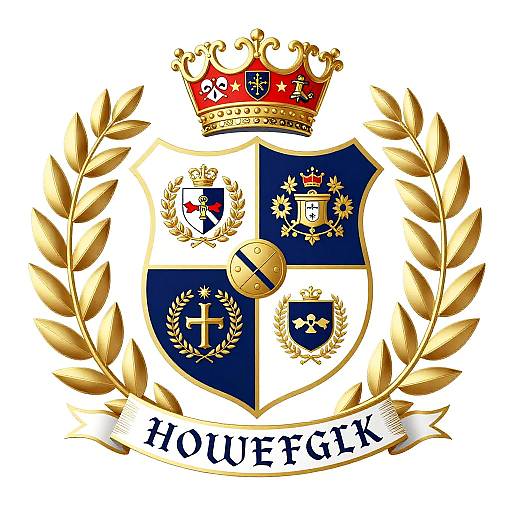 Artistic House Crest with Gold and Navy