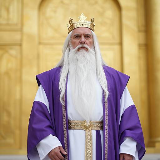 Regal Bearded Man in Purple Robe