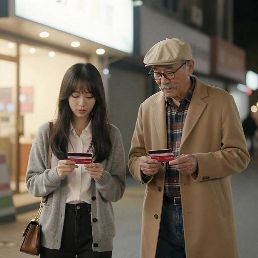 Nighttime Street Portrait of Two People