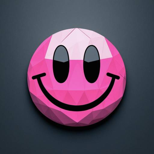 Fluorescent Low-Poly Smiley Poster Art