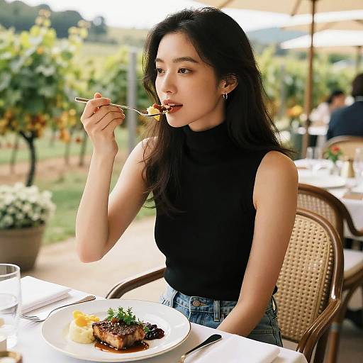 Casual Chic Woman at Vineyard