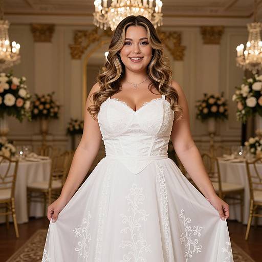 Vintage White Party Outfit Portrait