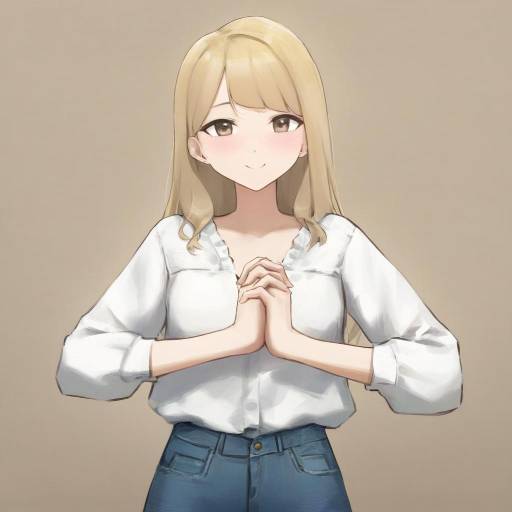 Gentle Young Woman in Relaxed Pose