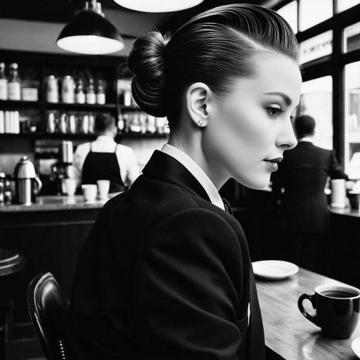 Chic Female Model in Tuxedo with Undercut Chic Female Model in Tuxedo with Undercut