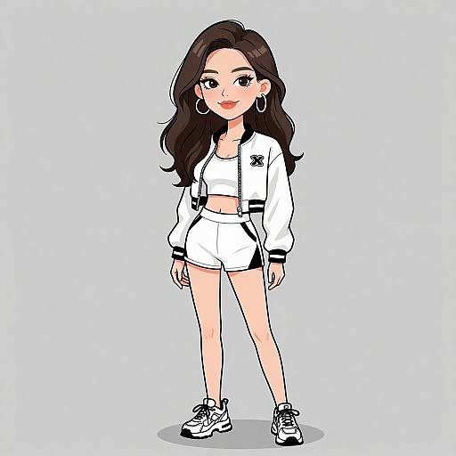 Sporty Chic Woman in Stylish Outfit