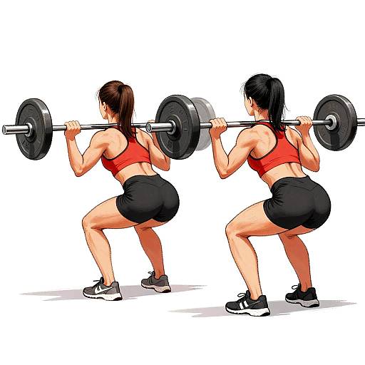 Sketchy Digital Drawing of Women Squatting