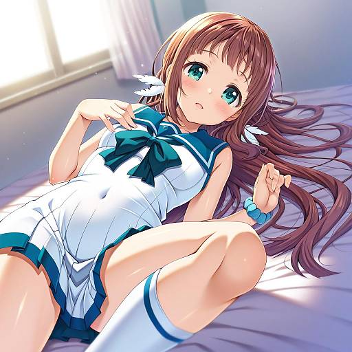 Illustration of Mukaido manaka, nagi no asukara in the style of Emanon123