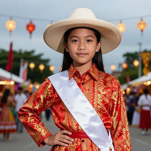 Young Girl in Traditional Philippine Attire