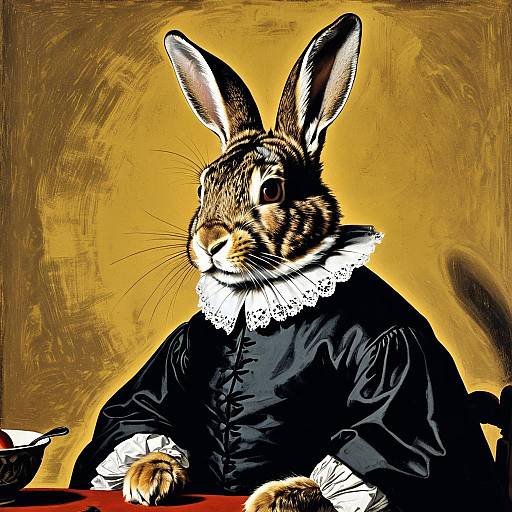 Baroque Rabbit Portrait