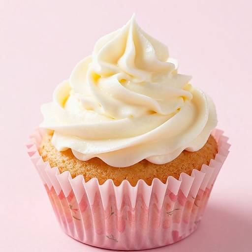 Close-Up Creamy Frosted Cupcake
