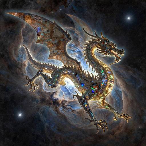 Ethereal Celestial Dragon in Nebula