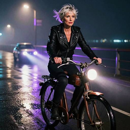 Cyberpunk Night Rider Portrait