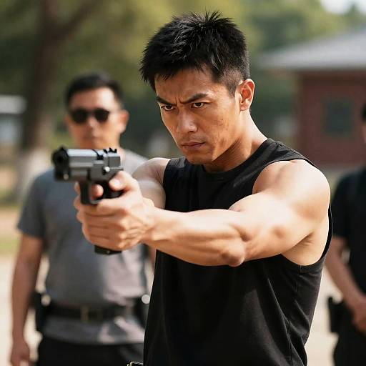 Intense Standoff in Sunlit Setting