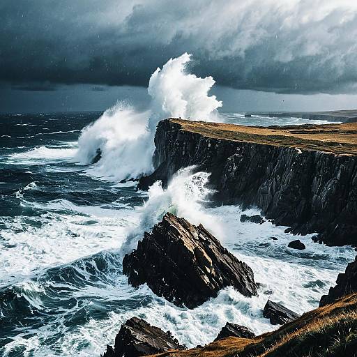 Journey Through a Stormy Coastal Cliff
