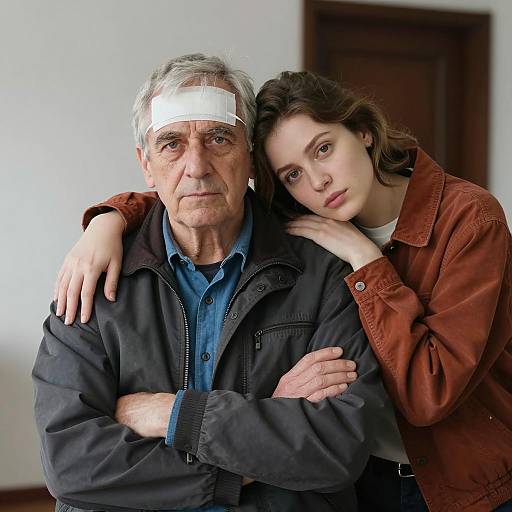 Supportive Daughter with Injured Father
