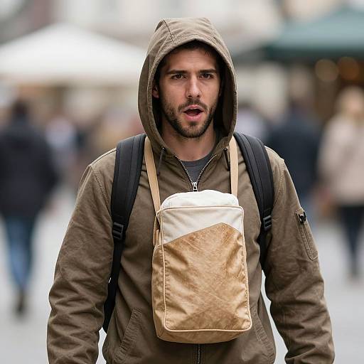Man in Beer Costume Outdoors
