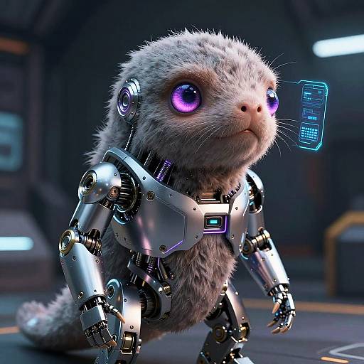 Serene Futuristic Robotic Platypus Portrait