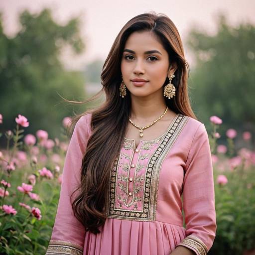 Realistic Girl in Light Pink Punjabi Suit
