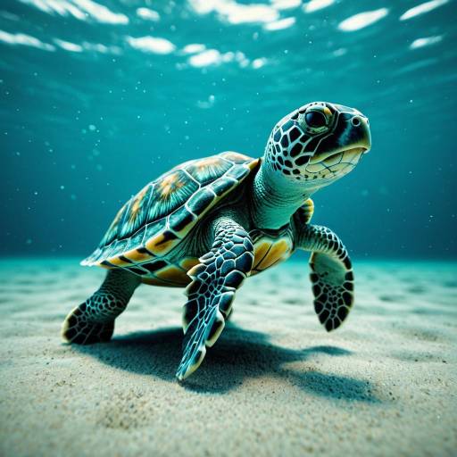 Underwater Sea Turtle on Sand Underwater Sea Turtle on Sand