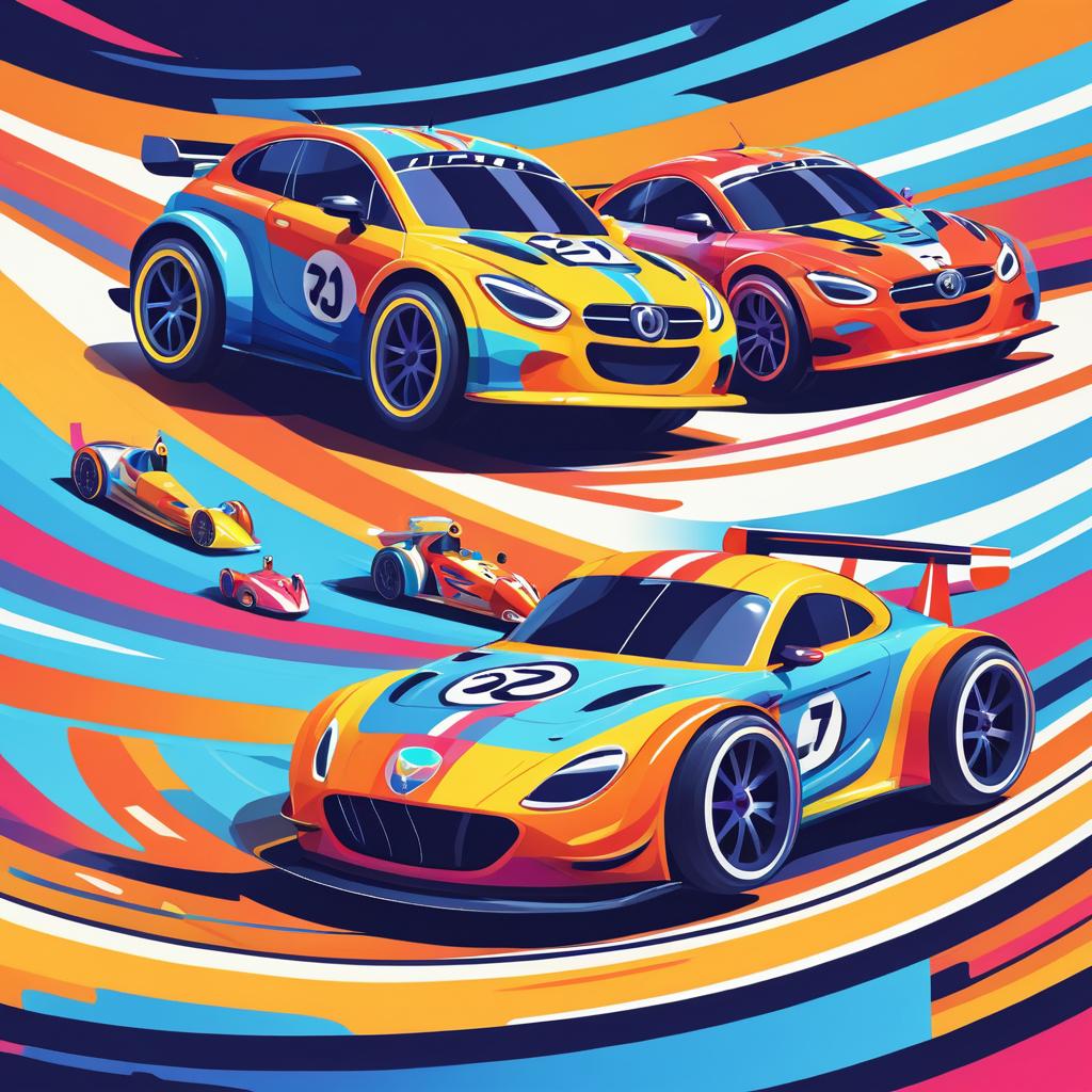 Playful Racing Car Cartoon Adventure