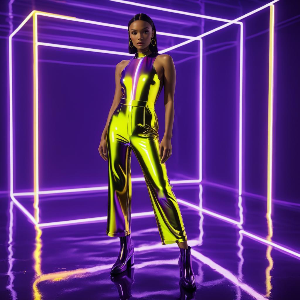 Futuristic Minimalist Jumpsuit in Neon