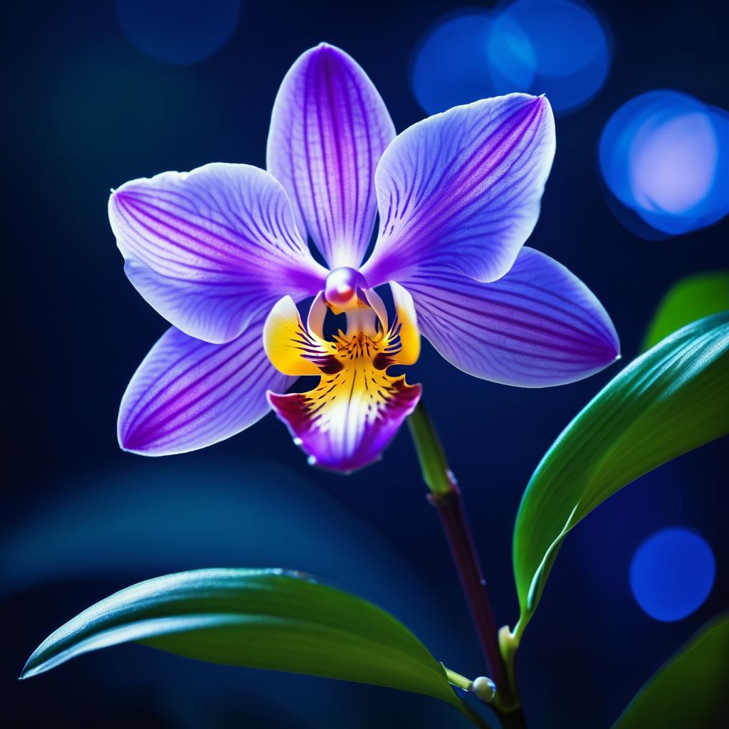 Ethereal Orchid Bloom in Macro Photography