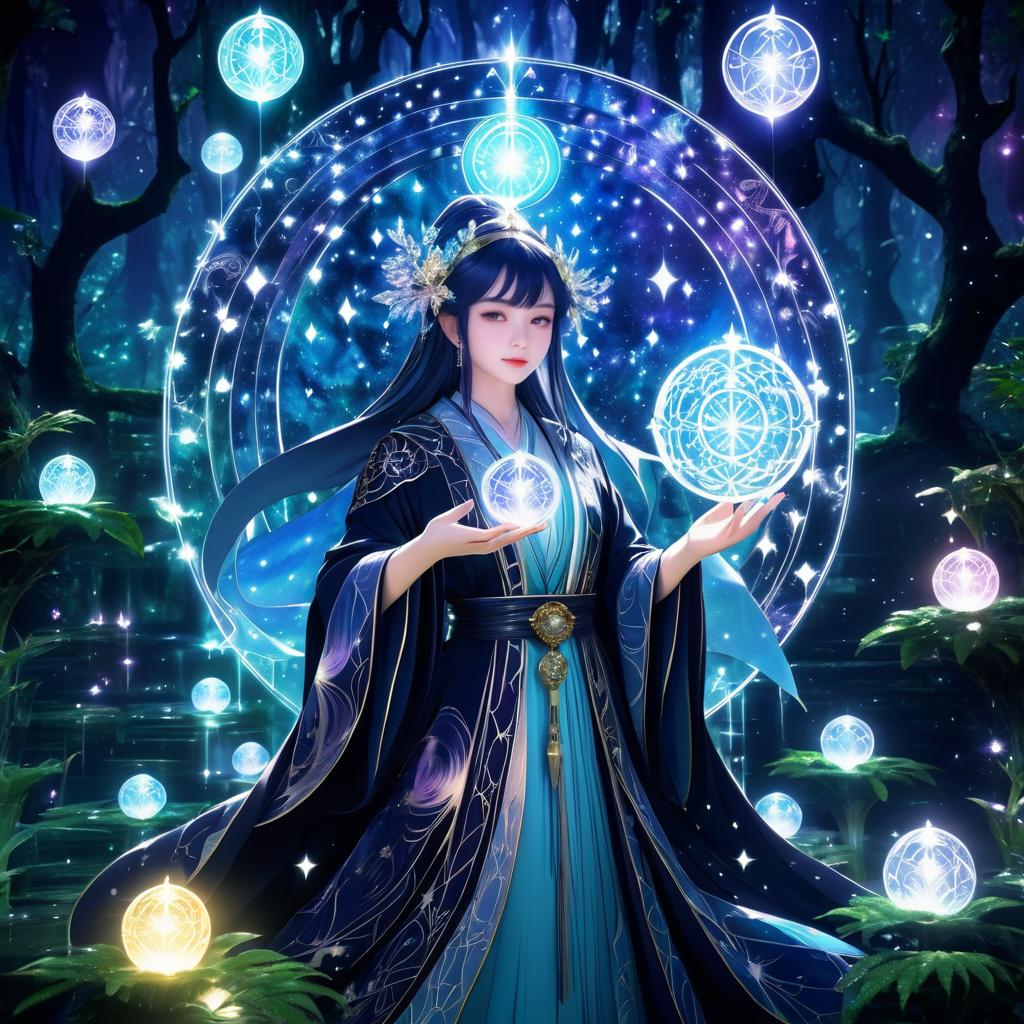 Enchanting Sorceress in a Magical Forest