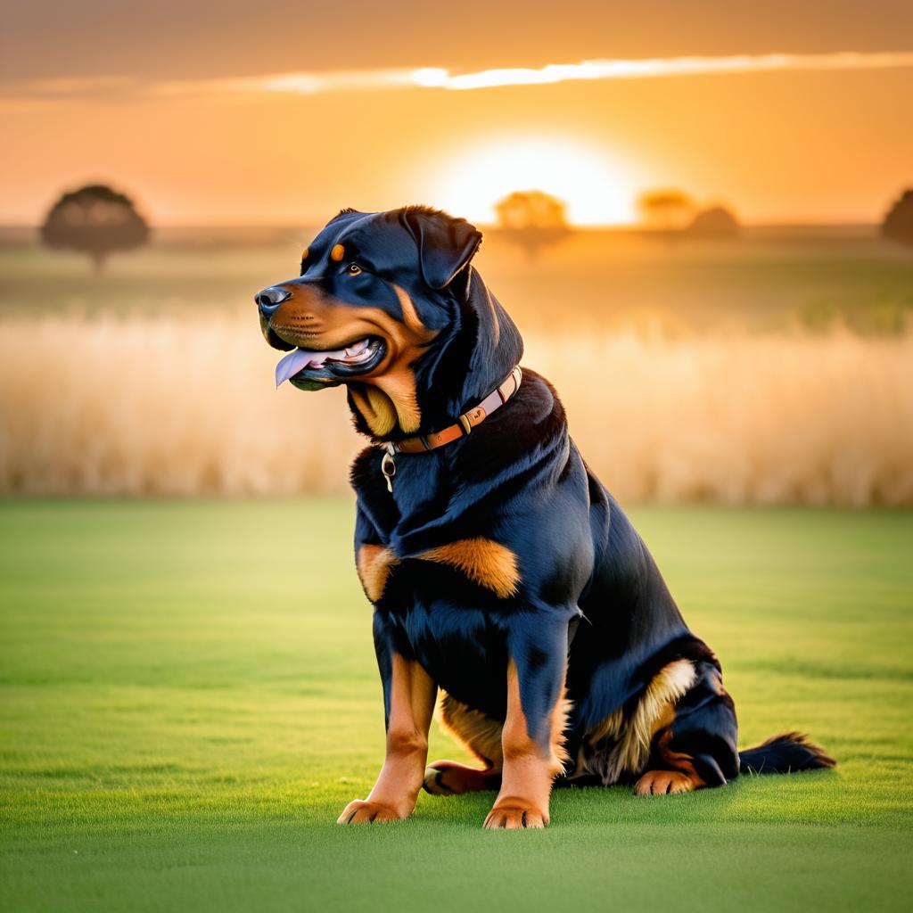 Sunset Serenity: A Rottweiler's Portrait