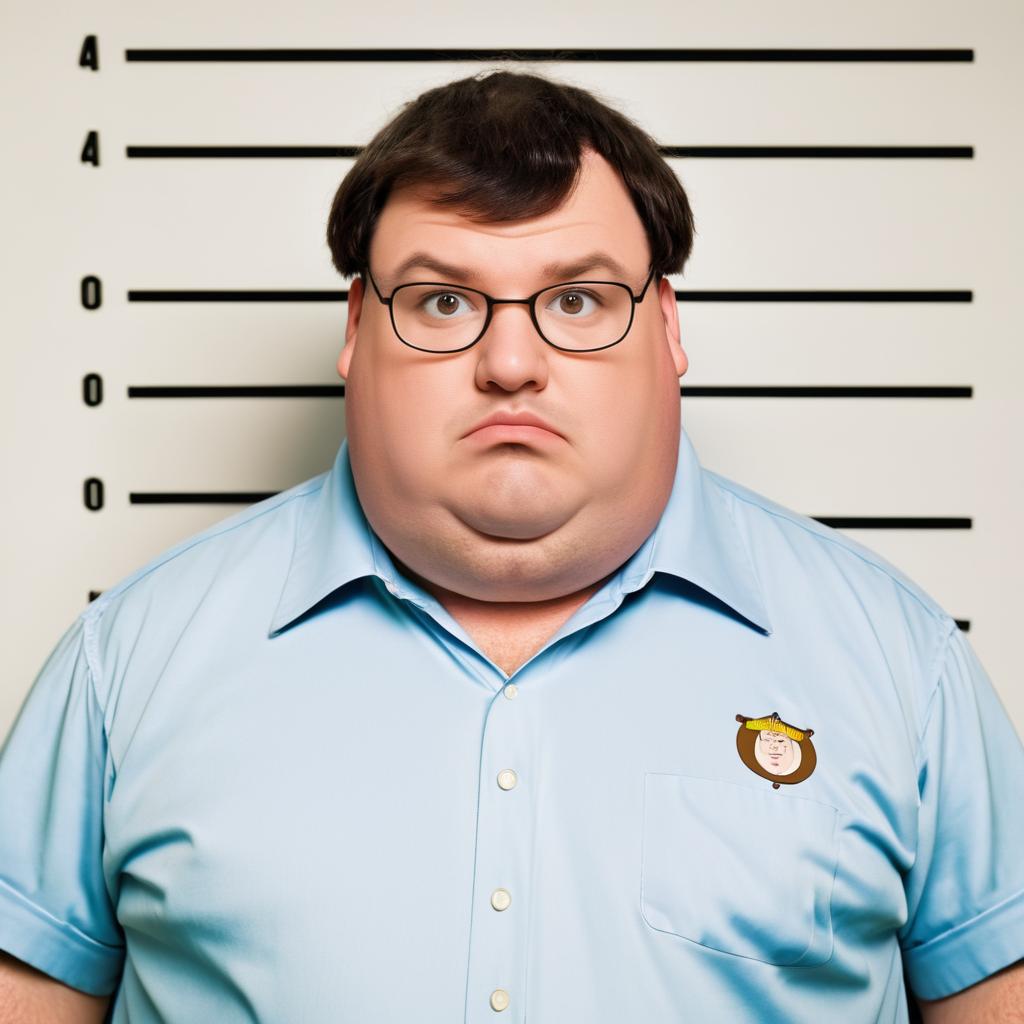 Humorous Mugshot of Peter Griffin