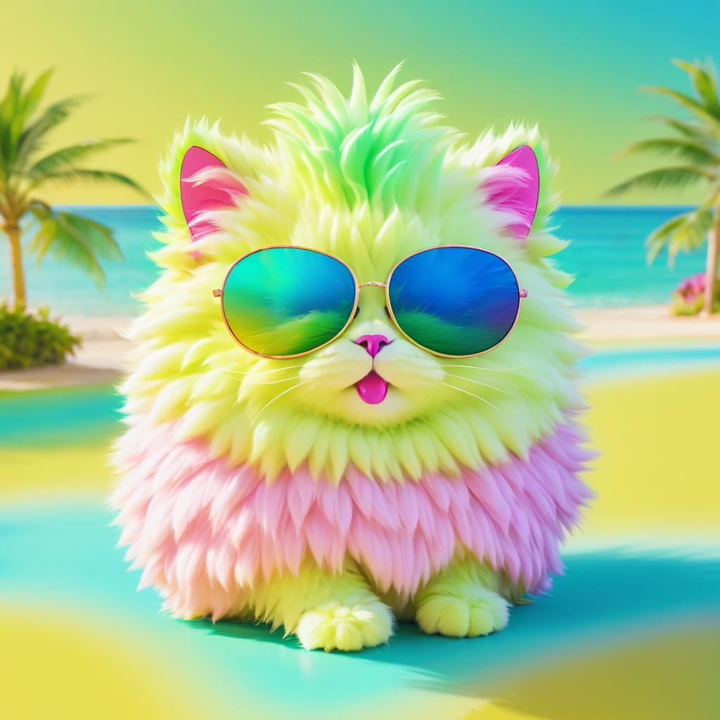 Charming Fluffy Creature in Sunglasses