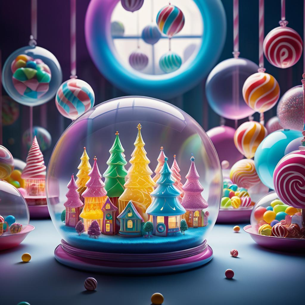 Whimsical Candy Land in Glass Ball