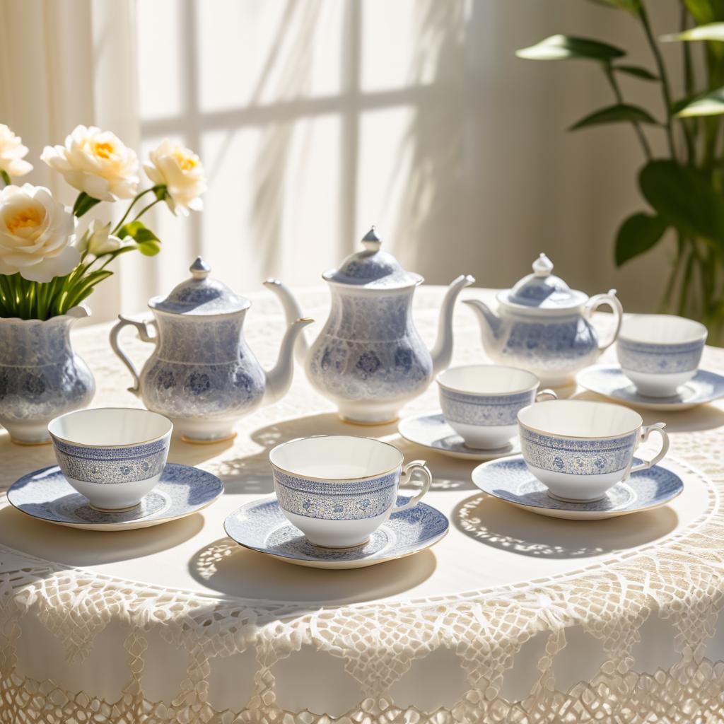 Elegant Porcelain Tea Set Display