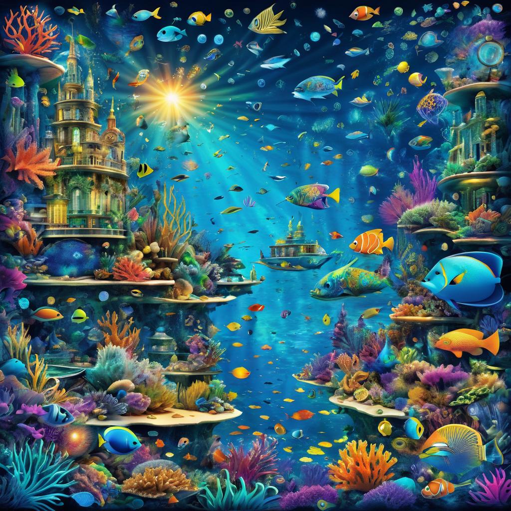 Vibrant Underwater Treasures Map Design