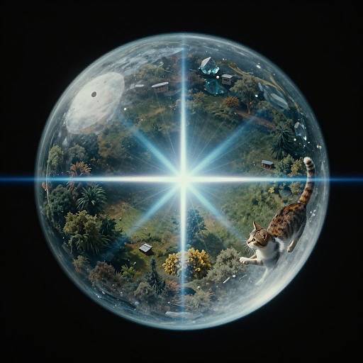 Cat in Crystal Sphere Landscape