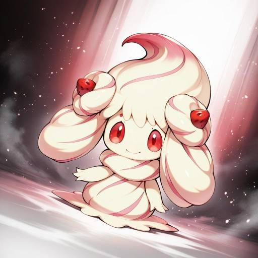 Illustration of Alcremie, pokemon in the style of Nishiide kengorou