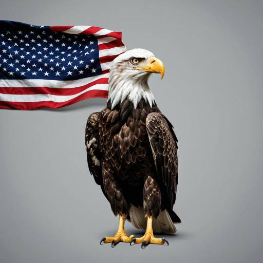 Bald Eagle with American Flag