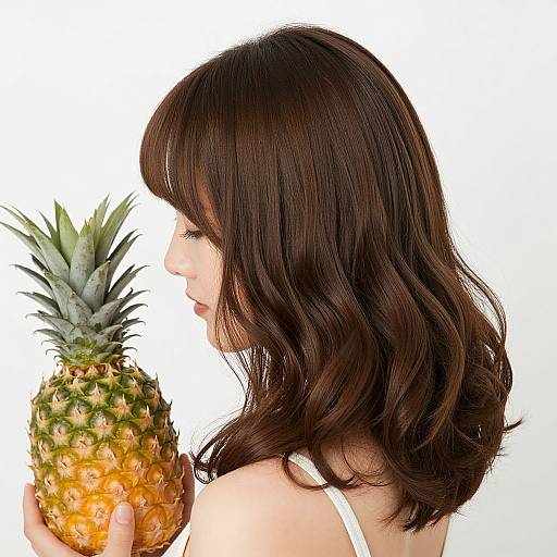 Woman with Pineapple and Tousled Hair